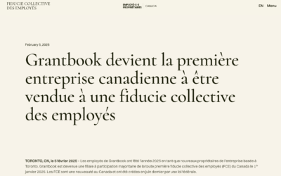 Grantbook devient la première entreprise canadienne à être vendue à une fiducie collective des employés